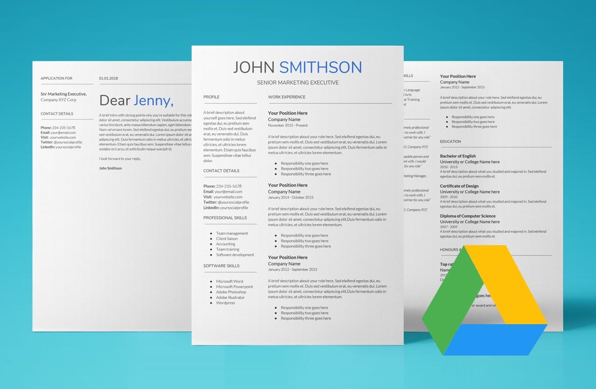 resume templates google drive