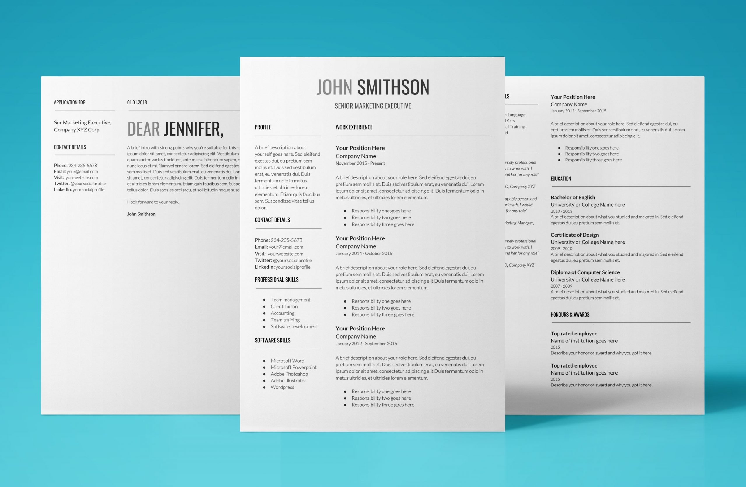proxima resume template bundle